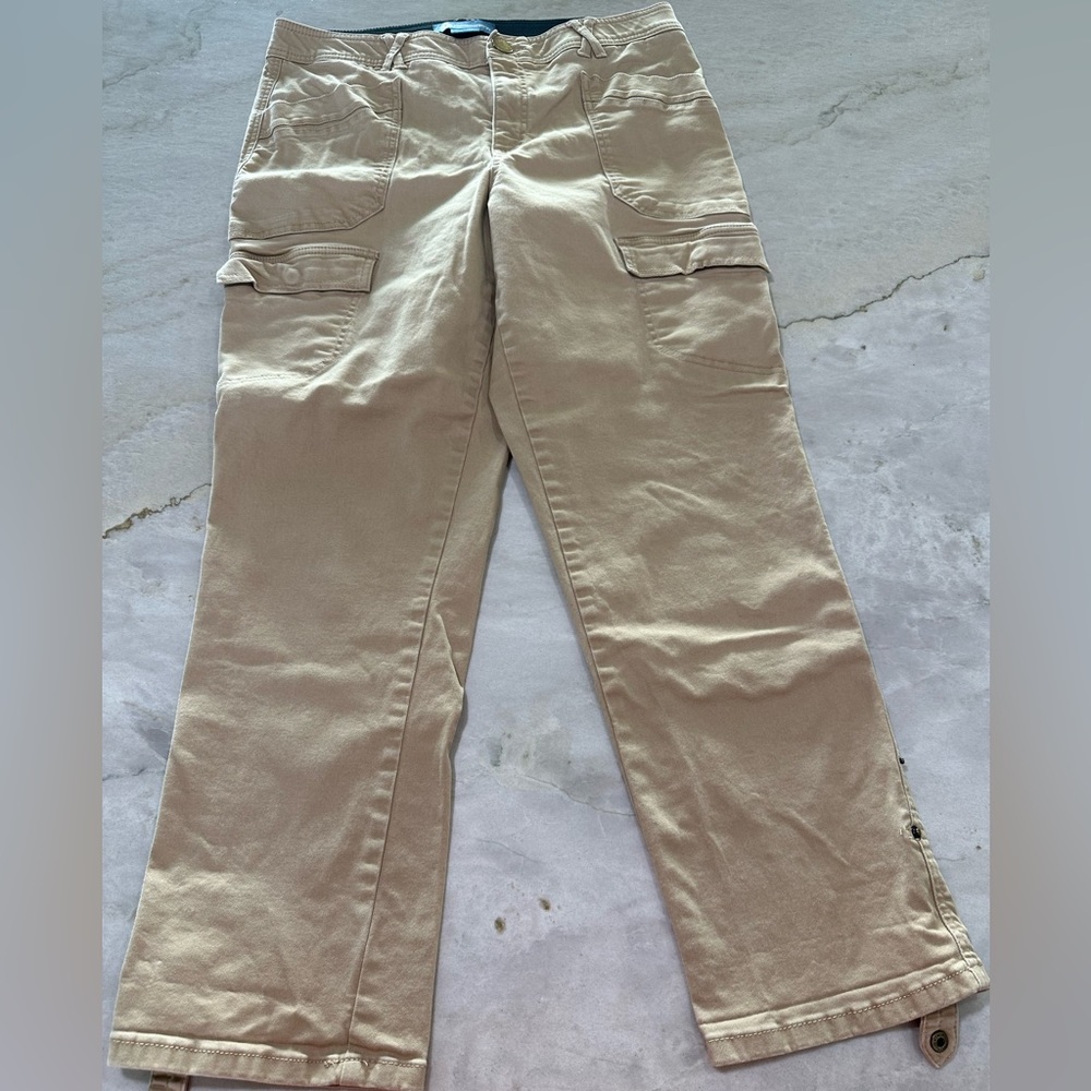 Democracy Khaki Cargo Pants with Flap Pockets